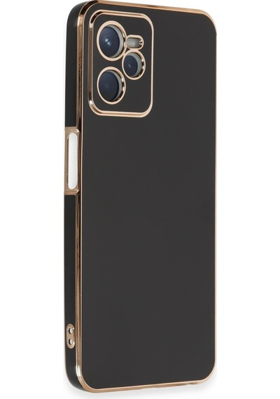 Gld-spt- Newface Realme C35 Kılıf Volet Silikon - Siyah
