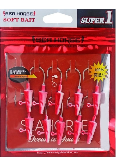 Sea Horse Balık Kafa Jig Head 7gr 10 Lu Pkt Kırmız