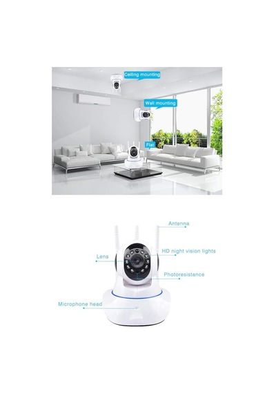Gece Görüşlü Hd 360 Derece Wifi İp Kamera Güvenlik Kamera