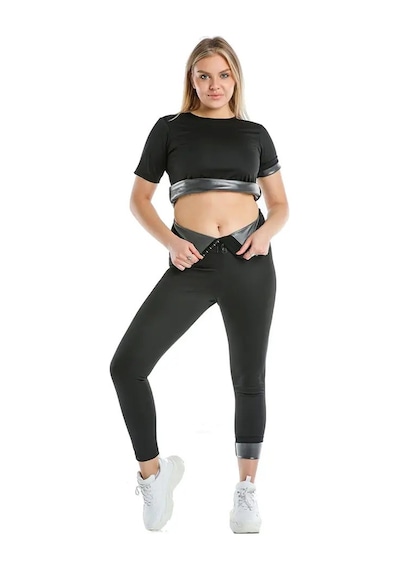 Enenstyle Fashıon Boutıque Termal Sauna Agraflı Badi Takım Siyah