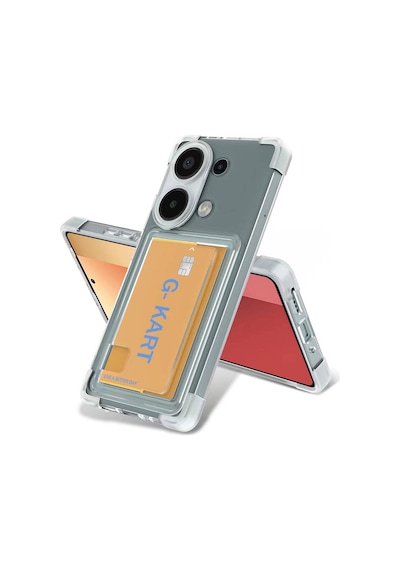 Ardemix Redmi Note 13 Pro 5g Kılıf Airbag Tasarımlı Şeffaf Kartlıklı G-kart Kapak - Şeffaf