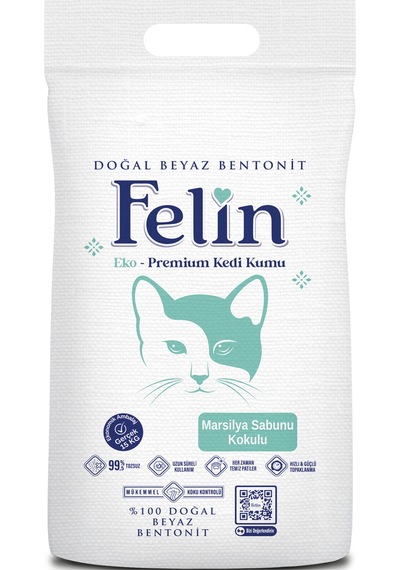 Felin Marsilya Sabunu Kokulu Topaklaşan İnce Bentonit Kedi Kumu 15 KG