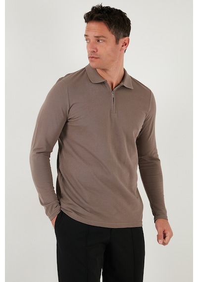 Buratti Pamuklu Slim Fit Yarım Fermuarlı Polo Yaka Erkek Sweat 5903010 Toprak Buratti Pamuklu Slim Fit Yarım Fermuarlı Polo Yaka Erkek Sweat 5903010 Toprak