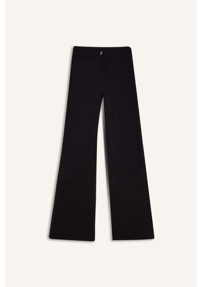 DeFactoFit Sporcu Jogger Eşofman Altı Geniş Bol Paça Basic Düz Skuba Dalgıç Kumaş A0566AX25SPBK81