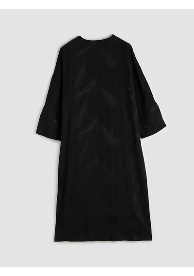 Lcw Modest Siyah V Yaka Desenli Kadın Kimono