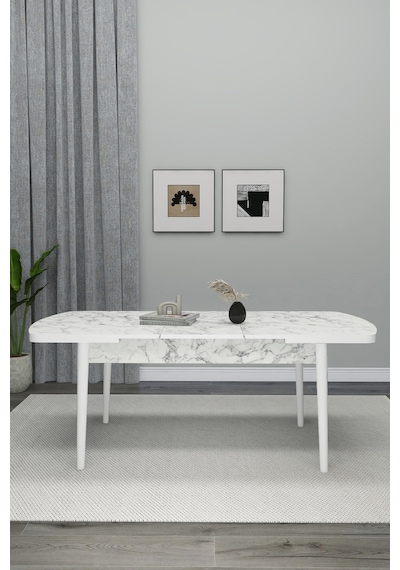 Renlife Yemek Masası Açılır 80x170 Ahşap Luxry Serisi Masa Beyaz Kristal Renlife Yemek Masası Açılır 80x170 Ahşap Luxry Serisi Masa Beyaz Kristal