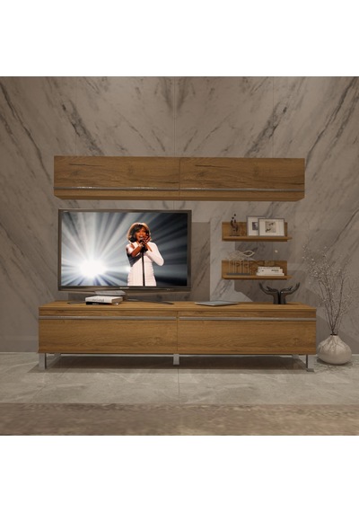 Decoraktiv Eko 5 Mdf Std Krom Ayaklı Tv Ünitesi Tv Sehpası Pera