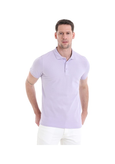 Hatemoğlu Lila Regular Fit Düz 100% Pamuklu Polo Yaka Tişört 35361023c001 013 Lila