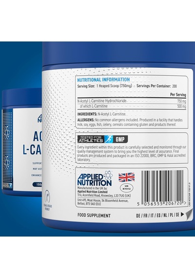 Applied Nutrition L-carnitine Carnitine Brain High Strength Energy Boost & Weight Management 200 Servis Aromasız