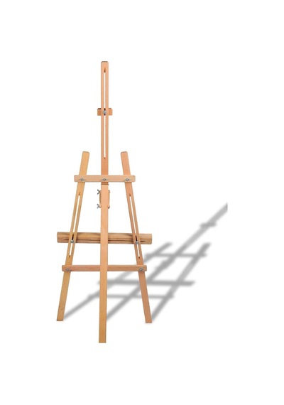 Üç Ayaklı Fırınlanmış Kayın Ahşap Stüdyo Galeri Tipi Demonte Şövale 170 Cm