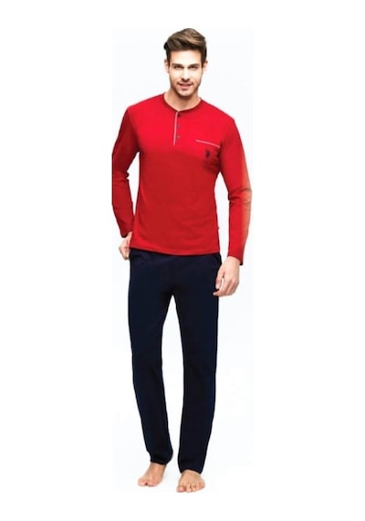 U.S. Polo Assn. 17384 Erkek Bordo Pijama Takımı 001