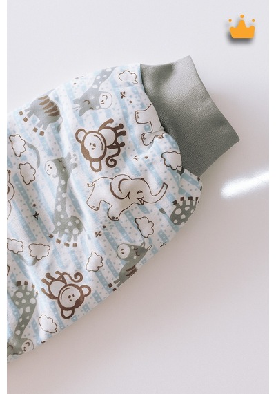 Babyhola 2.5 Tog Yorgan Gerektirmeyen Kalın Elyaf Dolgulu Çocuk Uyku Tulumu Pamuk Astarlı Unisex 6020 Mavi
