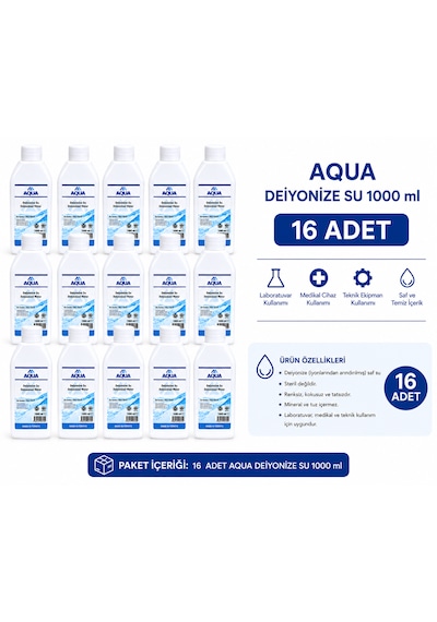 Aqua Distile Su 1000 Ml 16 Adet