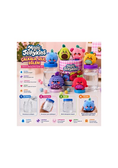 Magic Jellykins Sihirli Dönüşüm Kavanozu - Su Ekle, Çalkala, Sürpriz Peluş Oyuncak Magic Jellykins Sihirli Dönüşüm Kavanozu - Su Ekle, Çalkala, Sürpriz Peluş Oyuncak