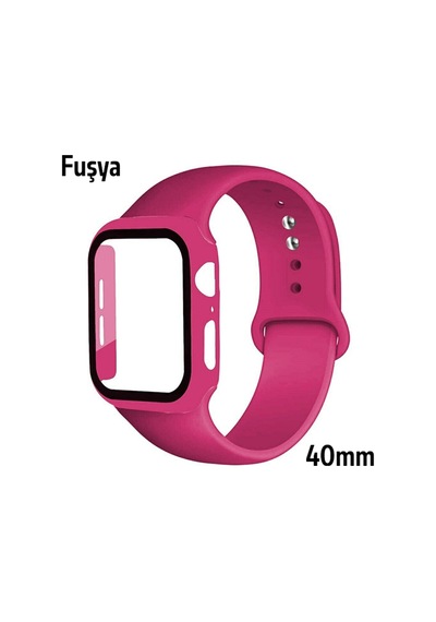 Ally Apple Uyumlu  Watch 4-5-6 40 MM Silikon Kordon Kayış Ve Ekran Koruyu