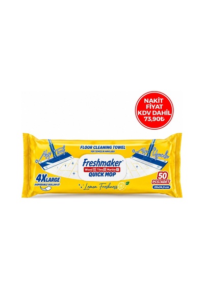 Freshmaker Limon Mop Islak Havlu 50 Yaprak 4xl 20x34.5 Cm- 6'li Paket Tekli