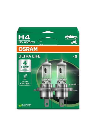 Ampul H4 Ult 60/55w 12v P43t5x2trqr2b Ultralife - Osr 64193ult-2hb