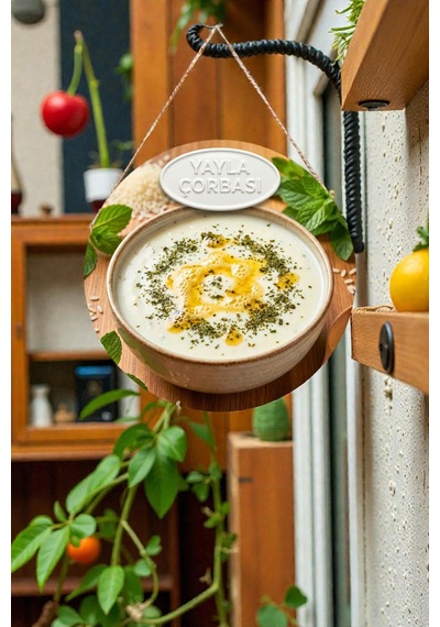 Yayla Çorbası Görselli İpli Mdf Ahşap Kapı Duvar Süsü, Restoran, Mutfak Dekoratif Tablo