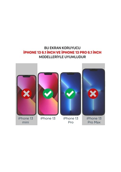 Apple Uyumlu iPhone    13  Ekran Koruyucu 6.1 Inch 9h Clear Nano Esnek Cam Ekran Koruyucu