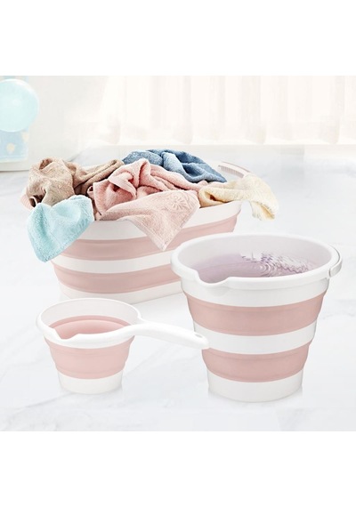 Ahir Ticaret Katlanabilir 3'Lü Banyo Seti Pembe