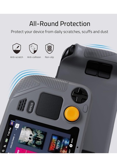 Steam Deck Oled/lcd Uyumlu Silikon Koruyucu Kılıf Gri M53