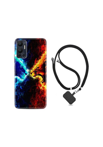 Infınıx Hot 12 Kılıf Ipli Boyun Askılı Desenli Silikon Red Blue Leon 1714