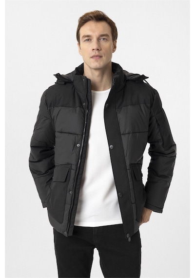 Süvari Siyah Slim Kapitone Mont-34883 Siyah