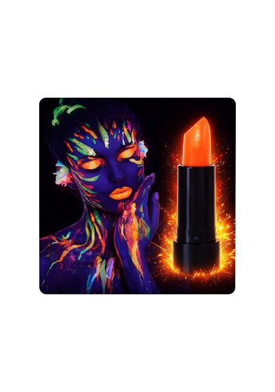 Uv - 744 - Neon Turuncu Ruj Karanlıkta Parlayan - Glblseme - Makyaj Boyası Tüm Yaşlar