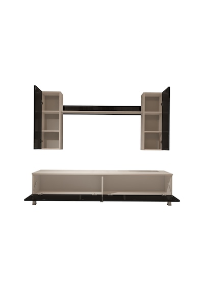 Decoraktiv Eko 5d Mdf Std Krom Ayaklı Tv Ünitesi Tv Sehpası Beyaz - Siyah