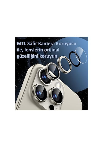 İphone 16 Pro / 16 Pro Max Uyumlu Safir Lens Çizilmez Dayanıklı Kamera Koruyucu Çöl