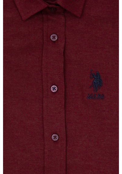 U.S. Polo Assn. Kız Çocuk Bordo Uzun Kollu Basic Gömlek 50317666-VR177