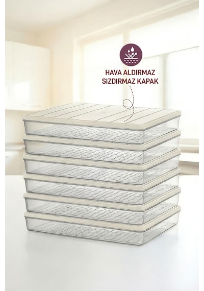 Selka Home 6 Adet 2,5 Lt. Nora Organizer Buzdolabı Buzluk Düzenleyici  Saklama Kabı