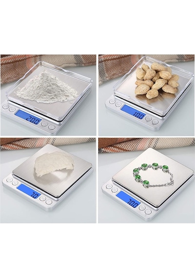 Busstier Dijital Mutfak Terazisi 3 Kg 0.1 G Hassasiyet Metal Gümüş
