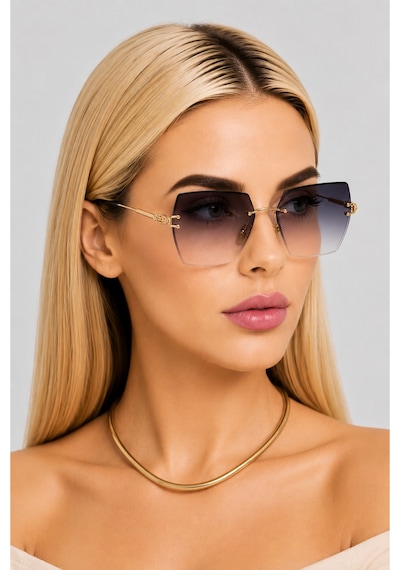 Kadın Güneş Gözlüğü Kristal Kare Kristal Kesim Uv400 Filtre Korumalı Çok Renkli 96289900