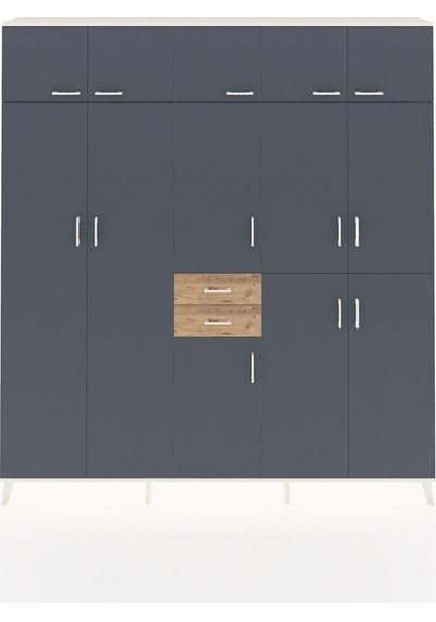 Arges Dolap 10 Raflı 2 Çekmeceli 3 Askılı 220x30x243 Aytaşı-antrasit/çam Antrasıt/atlas Çam Arges Dolap 10 Raflı 2 Çekmeceli 3 Askılı 220x30x243 Aytaşı-antrasit/çam Antrasıt/atlas Çam
