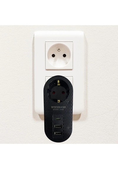 2 Usb,1 Type-c Girişli 1'li Çocuk Korumalı,ısıya Karşı Dayanıklı 2500watt Termal Akım Korumalı Priz