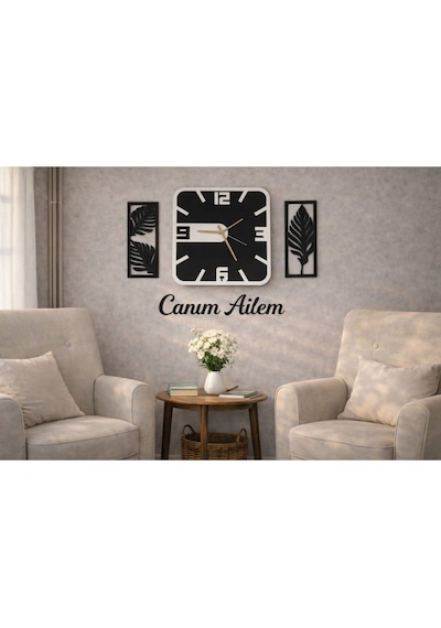Duvar Saati 40 Cm Çiçekler 30 Cm No59 Çok Renkli