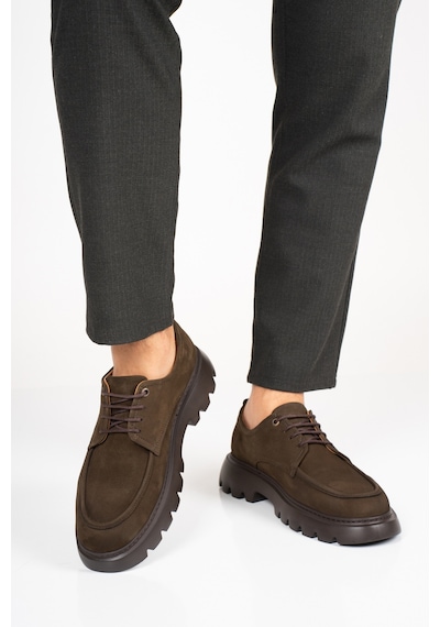 Fame Step Hakiki Deri Erkek Günlük Casual Ayakkabı +4.5 Cm Boy Uzatan Kalın Taban Ortopedik Comfort Kahverengı Kahverengi