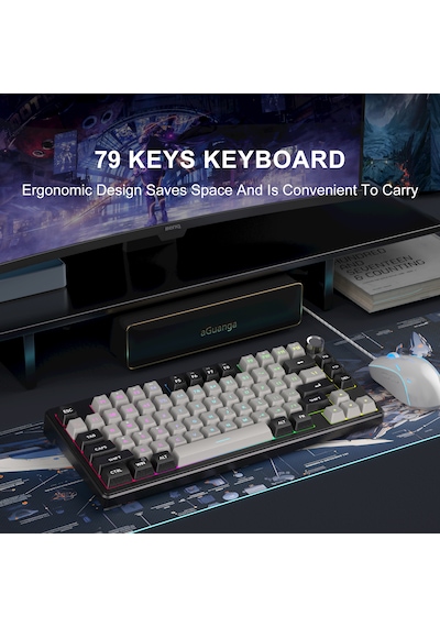 Magegee Ts75 %75 Siyah 79 Tuş Rgb Kablolu Membran Gaming Klavye