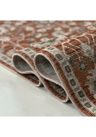 Mariesse Home Antik Serisi Vintage Modern Dokuma Salon Oturma Odası Halısı 406-bordo
