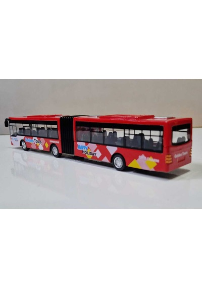 Oyuncak Otobüs Körüklü 22cm Şehir Yolcu Otobüsü Kırılmaz Metrobüs Kırmızı Kırmızı