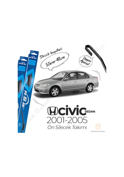 Honda Civic Sedan Muz Silecek Takımı (2001-2005) RBW