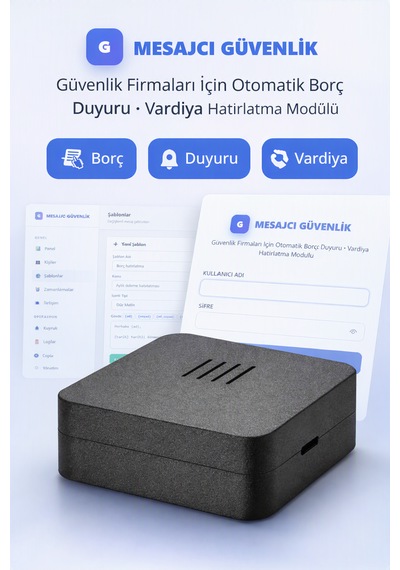 Mesajcı Güvenlik Otomatik Borç, Duyuru Ve Vardiya Hatırlatma Modülü