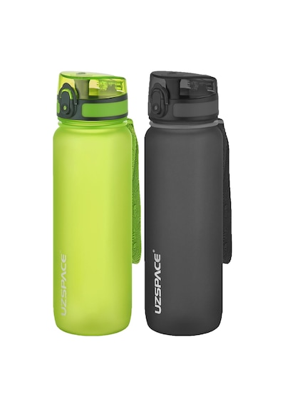 Uzspace 2'li Tritan Matara Seti 800 Ml 14 Farklı Renk Seçeneği Fiftyfifty-3053seta Yeşil-Siyah