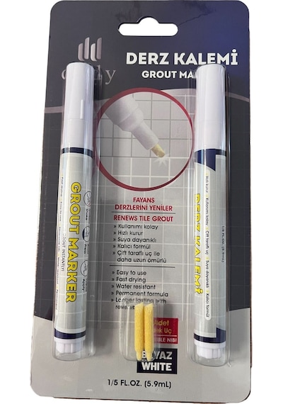 Fayans Derz Kalemi Beyaz 2 Li Set 2 Adet Yedek Uç Beyaz