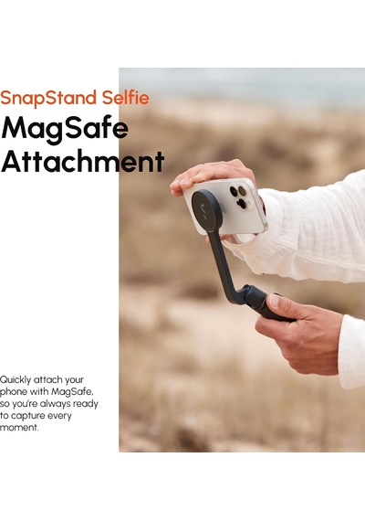 Snapstand Selfie Manyetik Selfie Çubuğu Ve Tripod Kompakt, Katlanabilir Ve Uzatılabilir, Eğim Kafası Ve Manyetik Bluetooth Uzaktan Kumandalı Taş Rengi