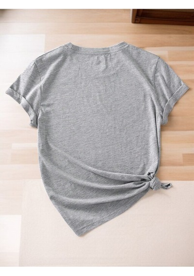 Uyguntarz Unisex Pırlantalı Kadın Portresi Tasarım Basklı Tshirt Gri