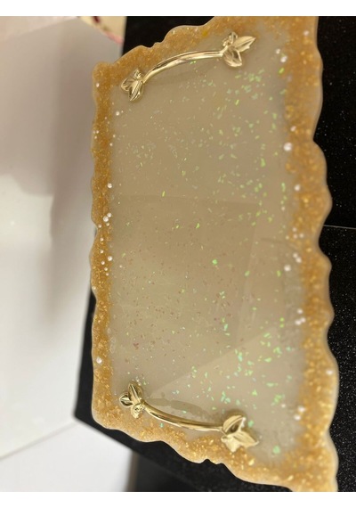 Novavita Yenihayat Nişan Söz Özel Gün İçin Taşlı Özel Tepsi Gold