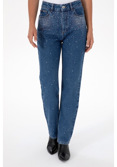 U.S. Polo Assn. Kadın Mavi Straight Fit Jean Pantolon 50312351-DN0022