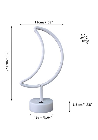 Ay Neon Led Lamba Dekoratif Gece Lambası Neon Işık Ev Ve Oda Aydınlatması 320-2 Sarı